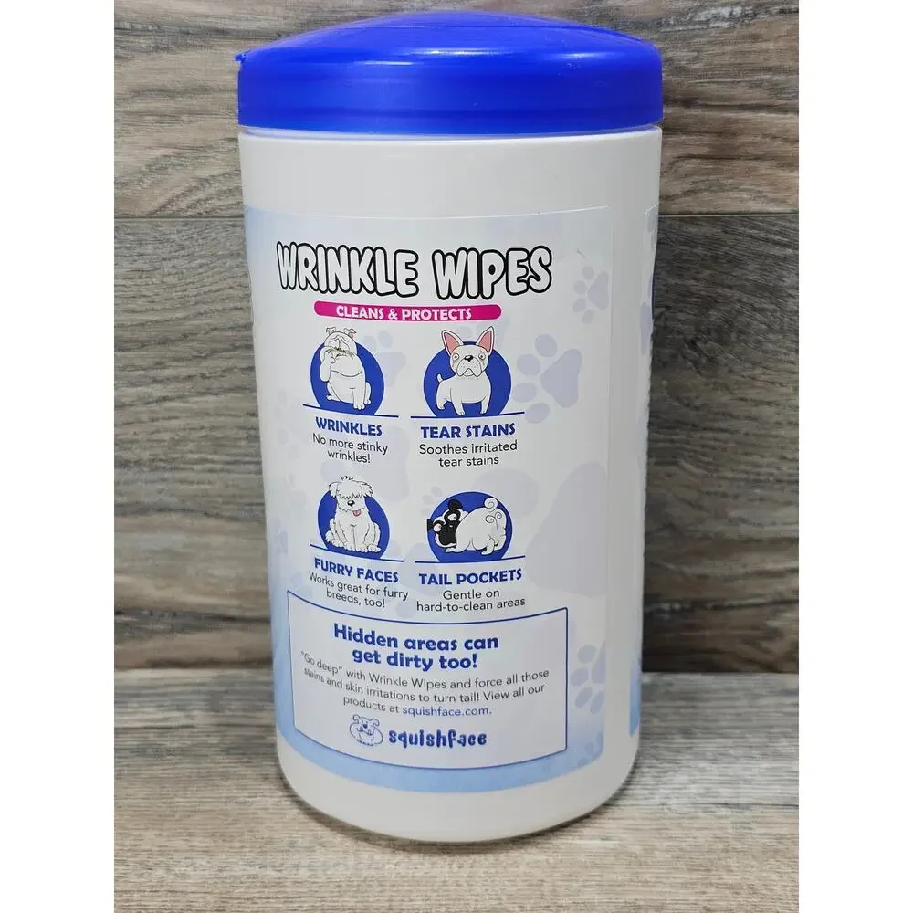 Squishface Wrinkle Wipes for Dog Wrinkles 80-Count Wipes 5